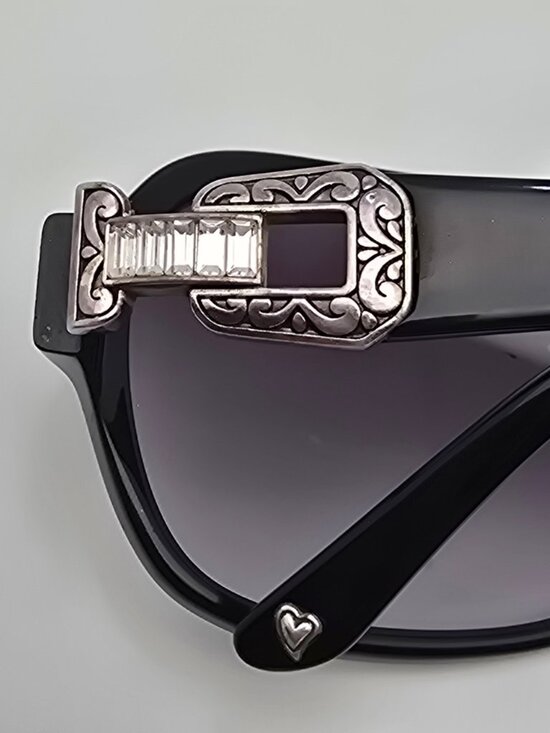 *SOLD*Brighton She’s So Fine Gloss Black Rhinestone Frame Grey Gradient Sunglass - Picture 12 of 16